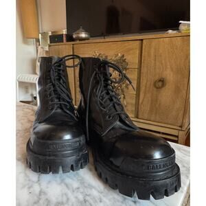 Balenciaga Black Strike Nylon Combat Booties